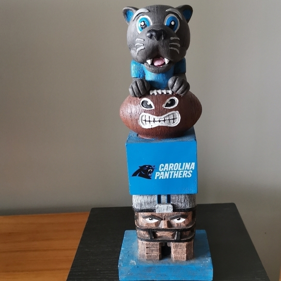 🌻2/$25🌻Carolina Panthers NFL Football  Tiki Totem Statue‎ - Picture 2 of 7
